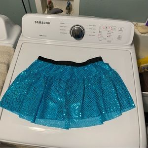 Sparkle Athletic blue/aqua sequined running skirt M